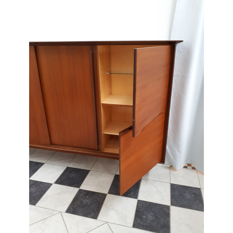 Vintage XL Teak Highboard by  Hilker 1960s