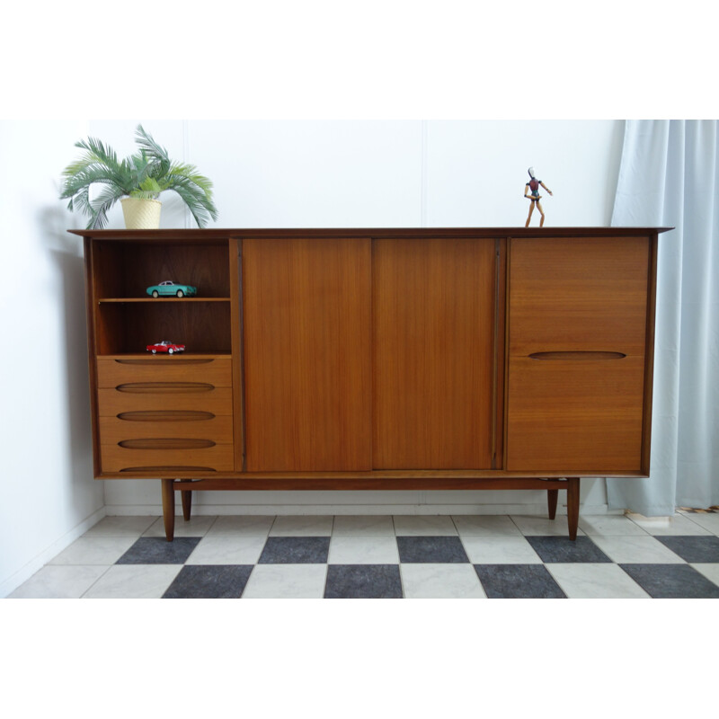 Vintage XL Teak Highboard by  Hilker 1960s