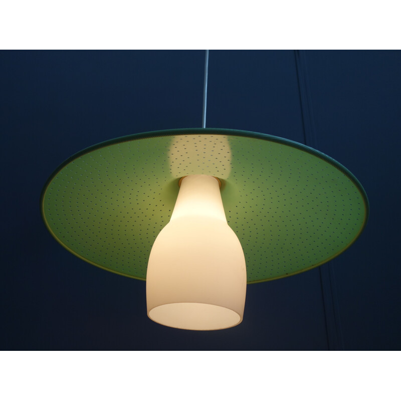 Vintage Green and White pendant lamp 1950s