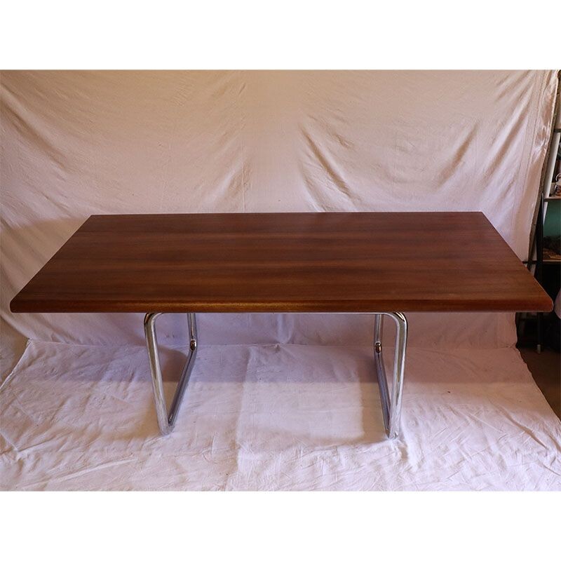 Vintage teak and metal table 1970