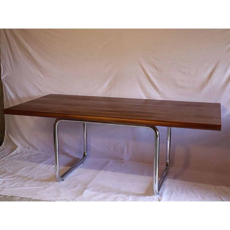 Vintage teak and metal table 1970