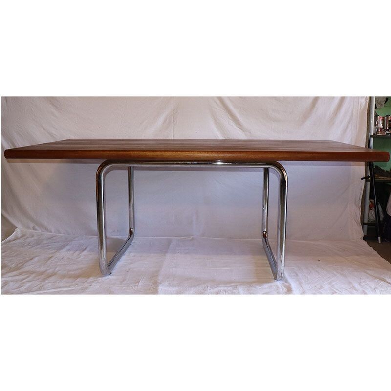 Vintage teak and metal table 1970