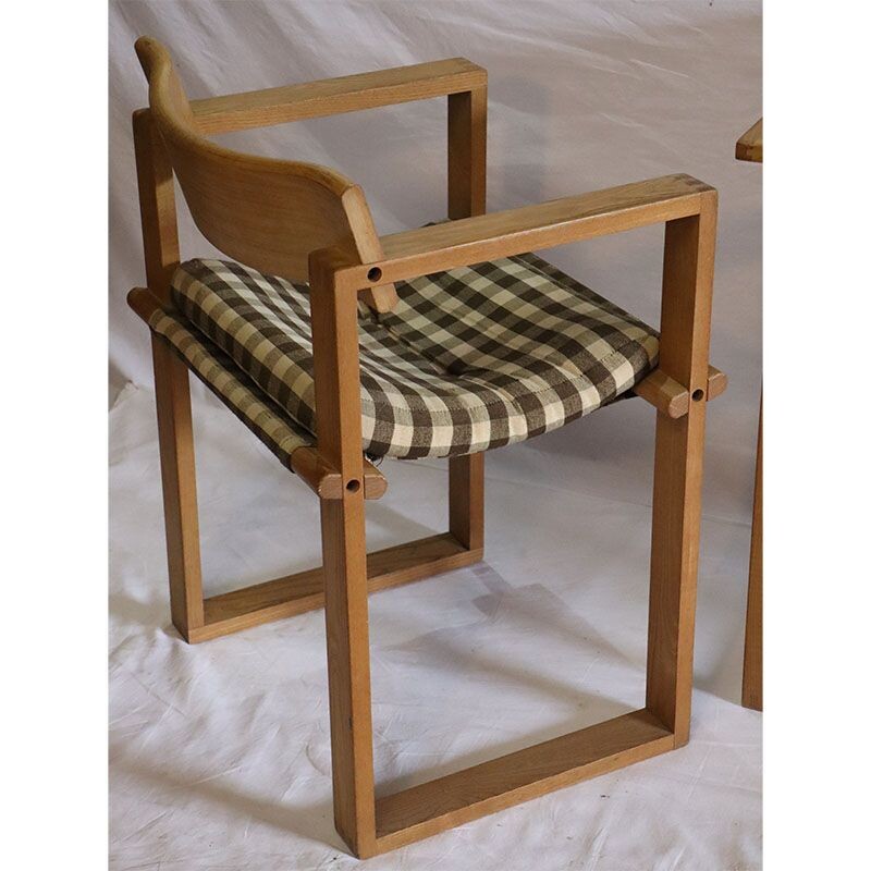 Vintage wooden desk and chair 1960