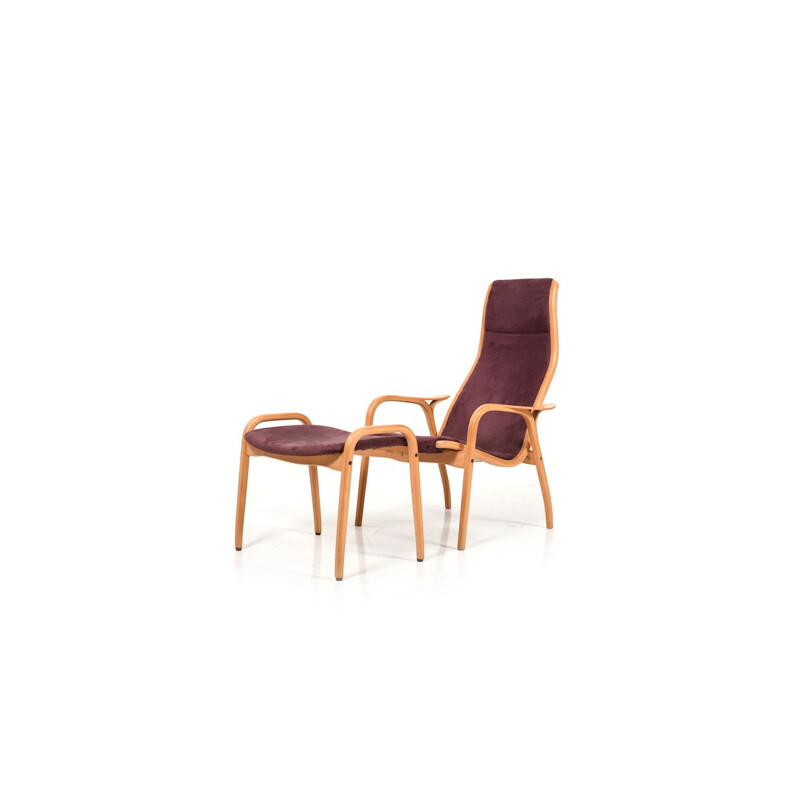 Vintage Lamino Chair and Stool by Yngve Ekström for Swedese 1970s