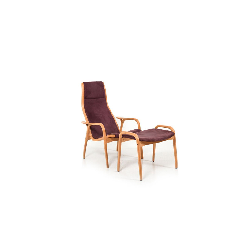 Vintage Lamino Chair and Stool by Yngve Ekström for Swedese 1970s