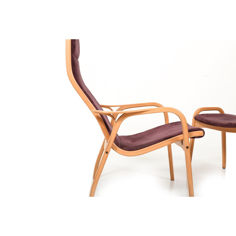 Vintage Lamino Chair and Stool by Yngve Ekström for Swedese 1970s