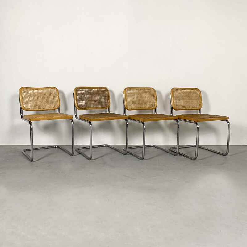 Lot de 4 chaises Cesca B32 vintage de Marcel Breuer pour Gavina 1970