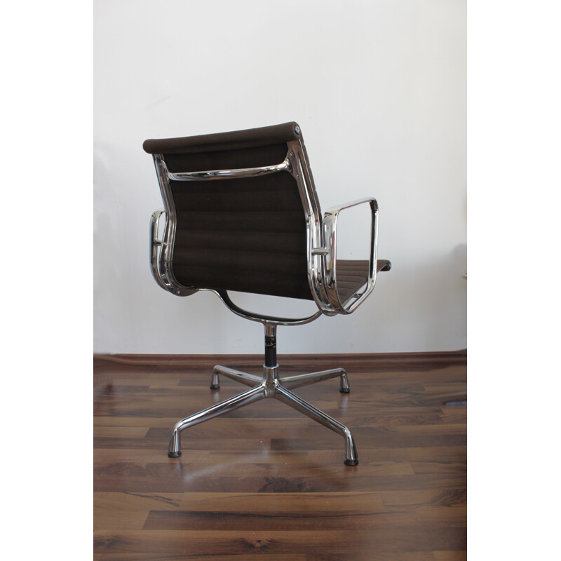 Vintage Alu Chair EA 108 Hopsak brown Chrom Vitra Eames