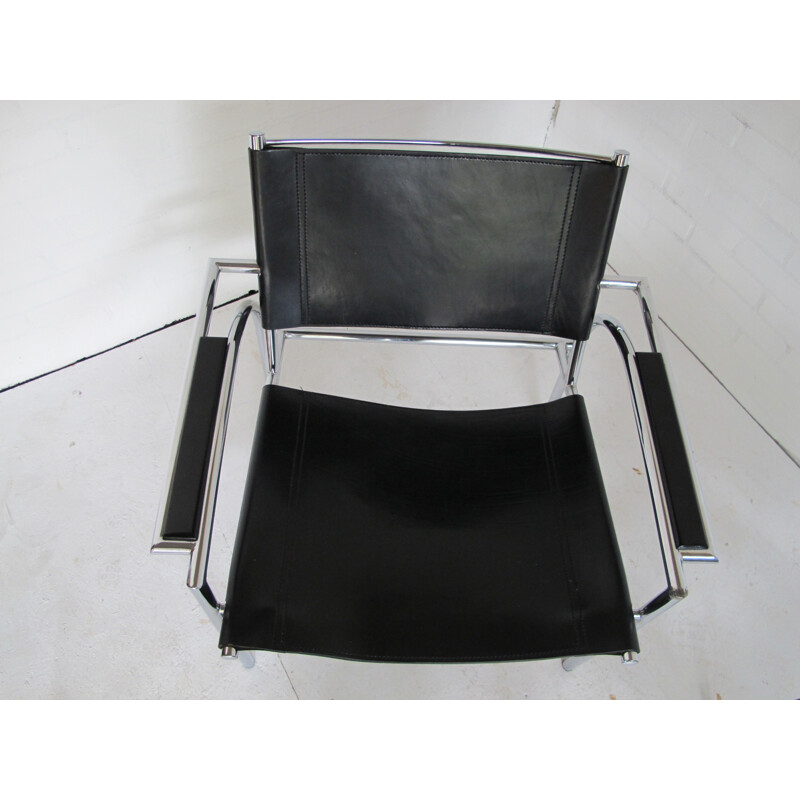 Paire de fauteuils Leolux en cuir et chrome, Gerard VOLLENBROCK - 1980