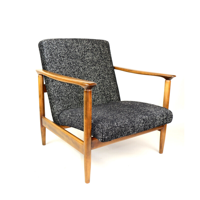 Zwarte vintage fauteuil van Edmund Homa 1970
