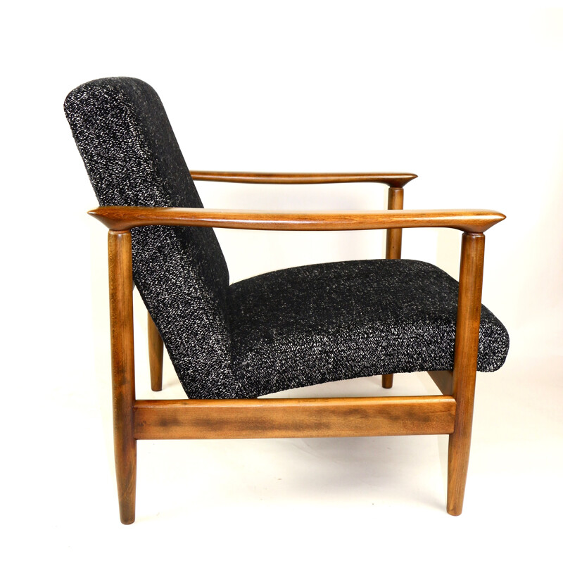 Sillón negro vintage de Edmund Homa 1970