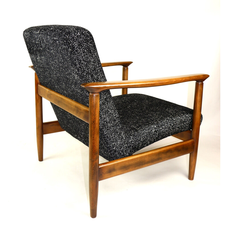 Cadeira de braços preta vintage de Edmund Homa 1970