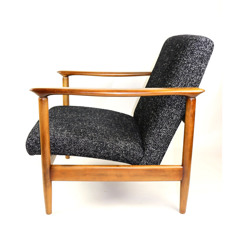 Cadeira de braços preta vintage de Edmund Homa 1970