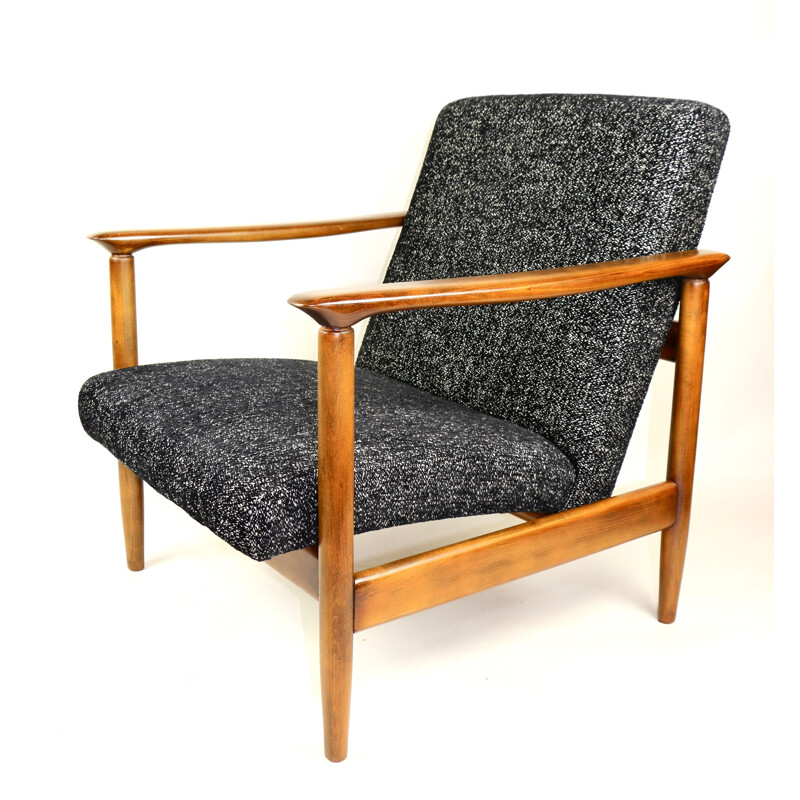 Fauteuil noir vintage d'Edmund Homa 1970