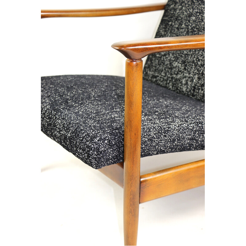 Zwarte vintage fauteuil van Edmund Homa 1970