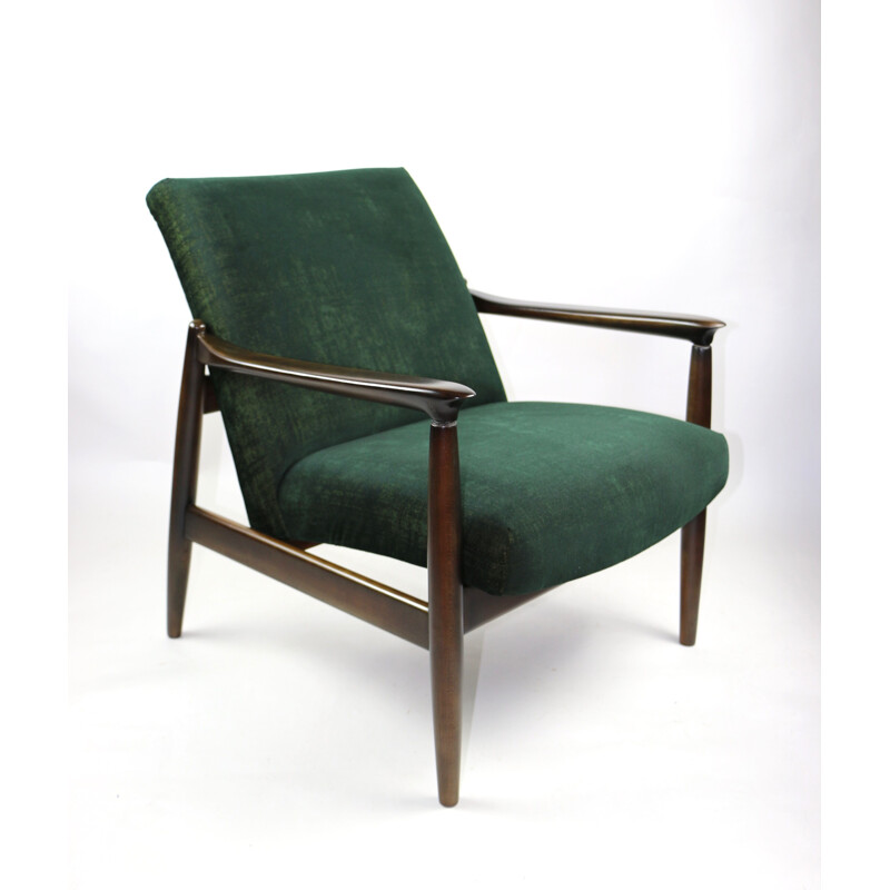 Vintage Green Gold Velvet Armchair by Edmund Homa, 1970s