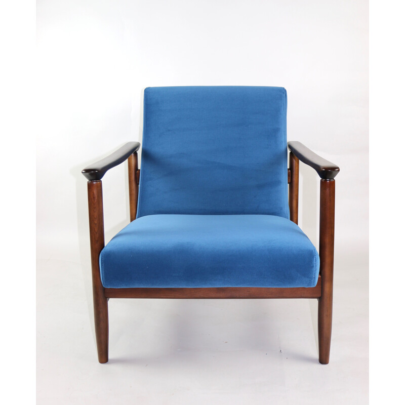 Vintage Blue Marine Armchair by Edmund Homa, 1970s