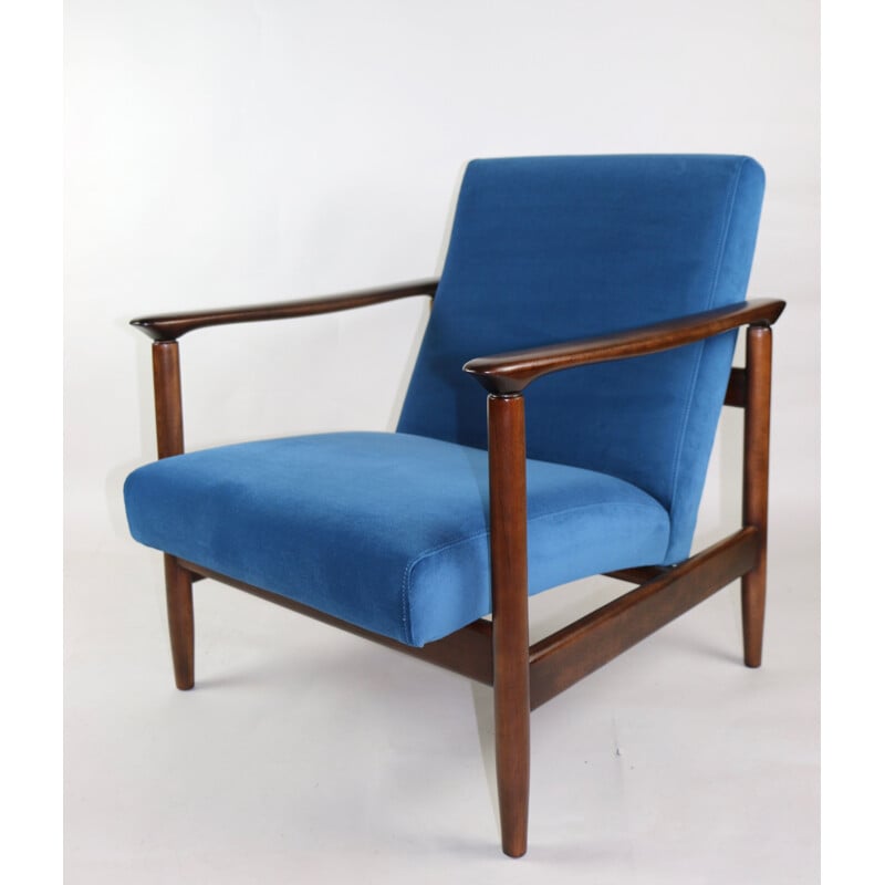 Vintage Blue Marine Armchair by Edmund Homa, 1970s