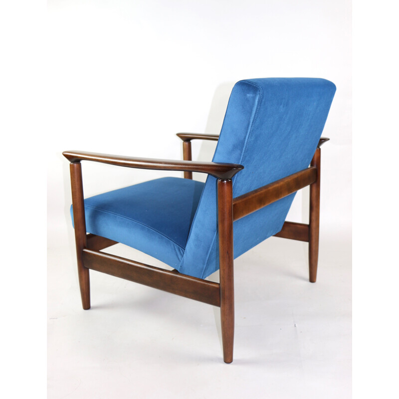 Vintage Blue Marine Armchair by Edmund Homa, 1970s