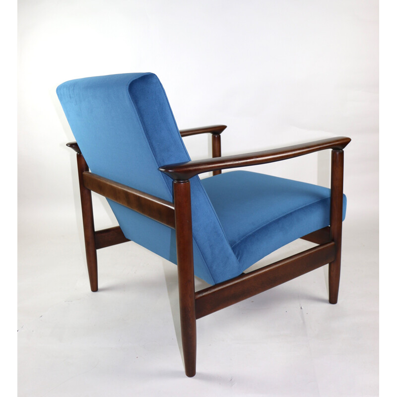 Vintage Blue Marine Armchair by Edmund Homa, 1970s