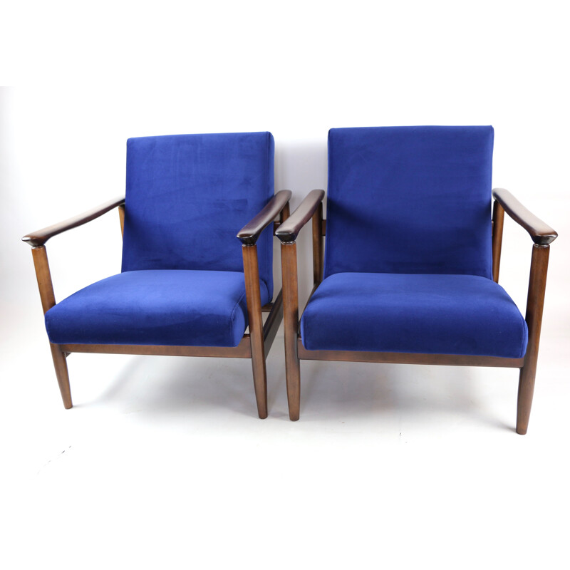 Vintage Blue Armchair by Edmund Homa, 1970s