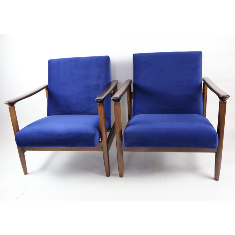 Vintage Blue Armchair by Edmund Homa, 1970s