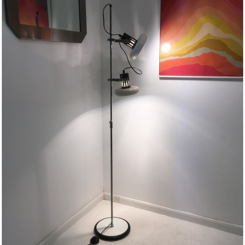 Vintage seventies floor lamp with 2 spots