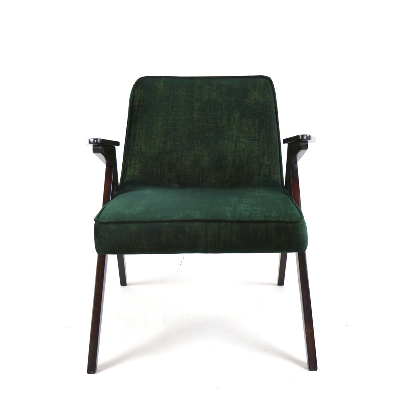 Vintage Green Gold Bunny Armchair by Józef Chierowski, 1970s