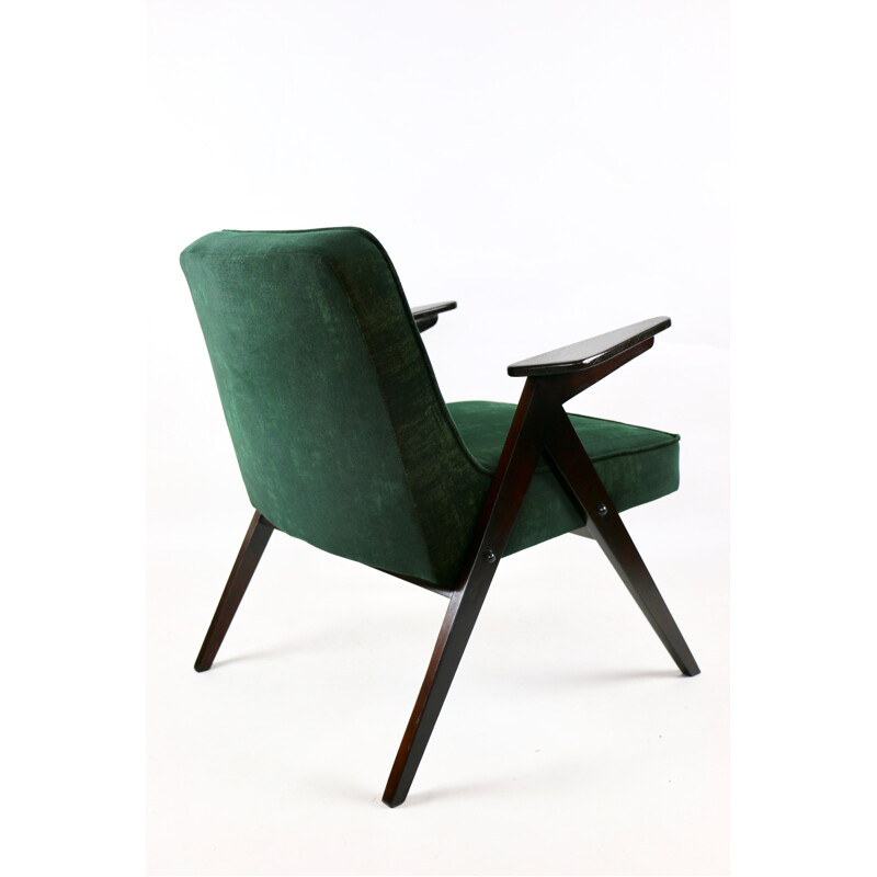 Vintage Green Gold Bunny Armchair by Józef Chierowski, 1970s