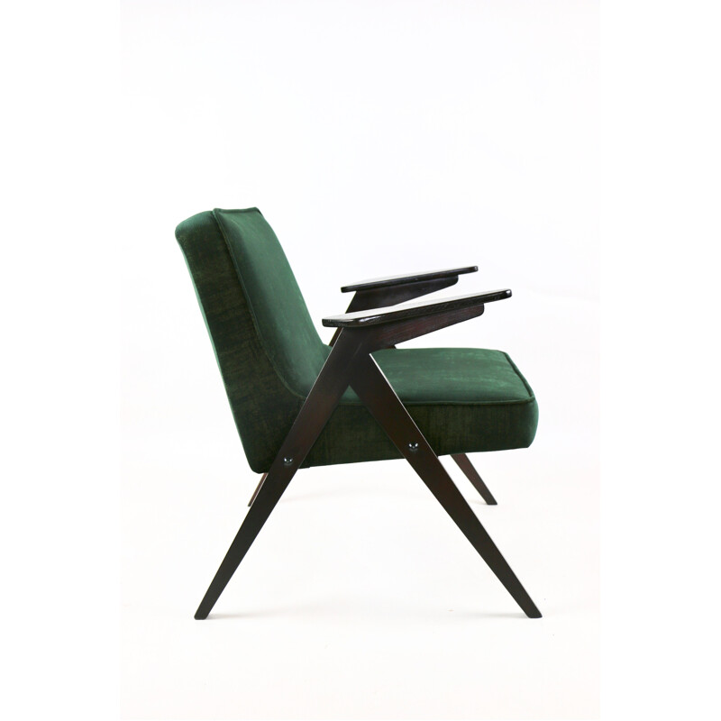 Vintage Green Gold Bunny Armchair by Józef Chierowski, 1970s