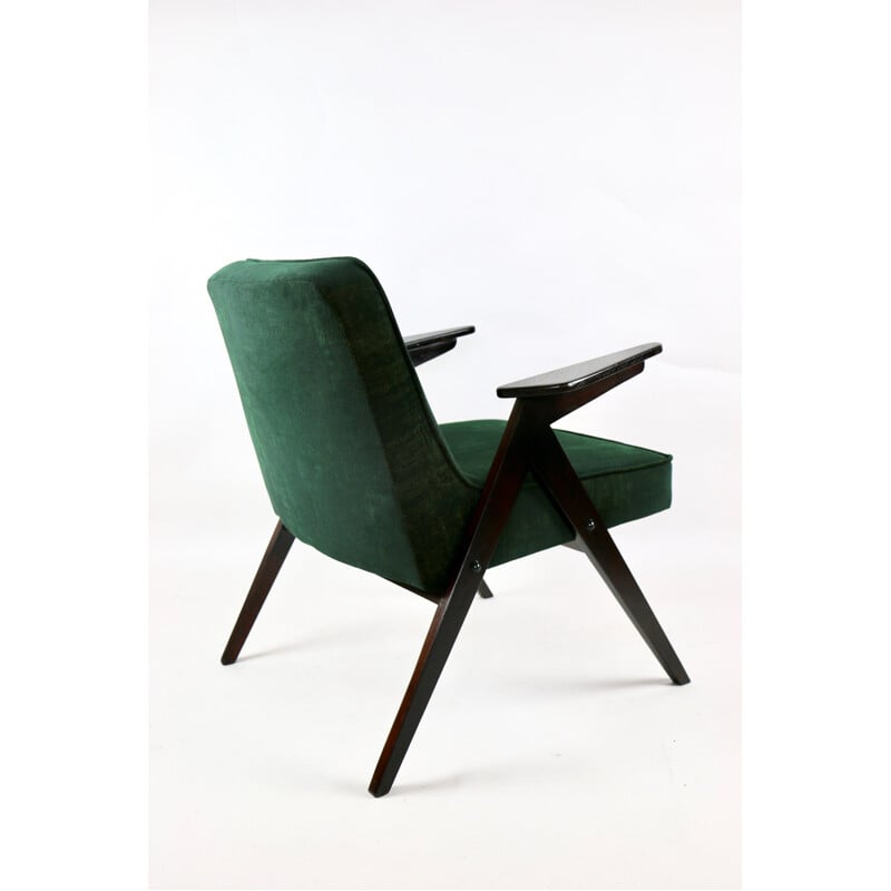 Vintage Green Gold Bunny Armchair by Józef Chierowski, 1970s