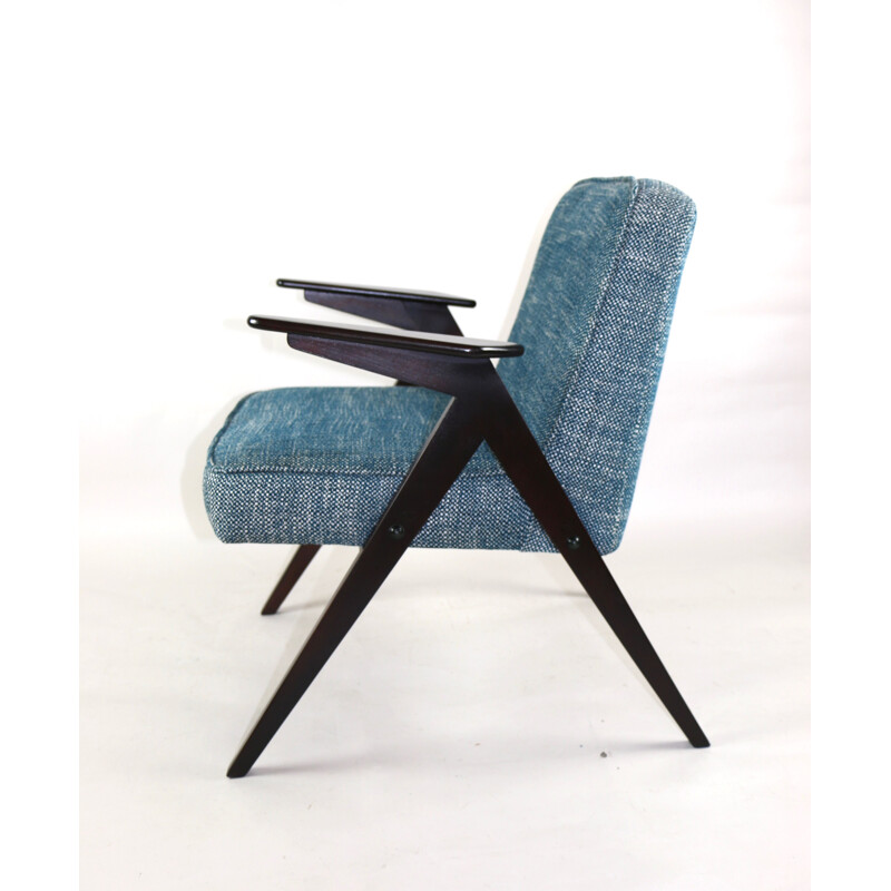 Vintage Blue Structural Armchair by Józef Chierowski, 1970s