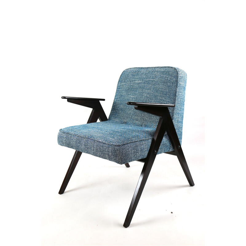 Vintage Blue Structural Armchair by Józef Chierowski, 1970s