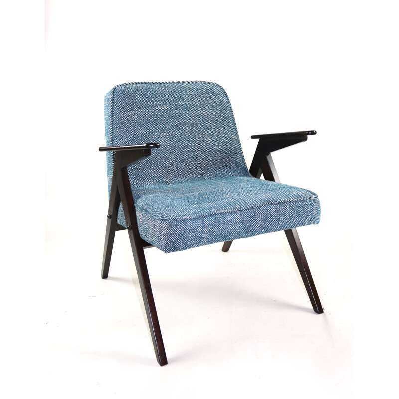 Vintage Blue Structural Armchair by Józef Chierowski, 1970s