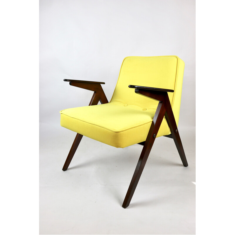 Vintage Yellow Armchair by Józef Chierowski, 1970s