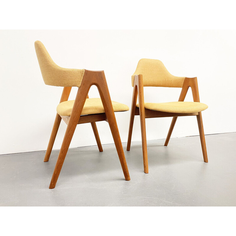 Pair of Mid Century Compass Teak Chairs by Kai Kristiansen for SVA Moebler, Denmark 1960s