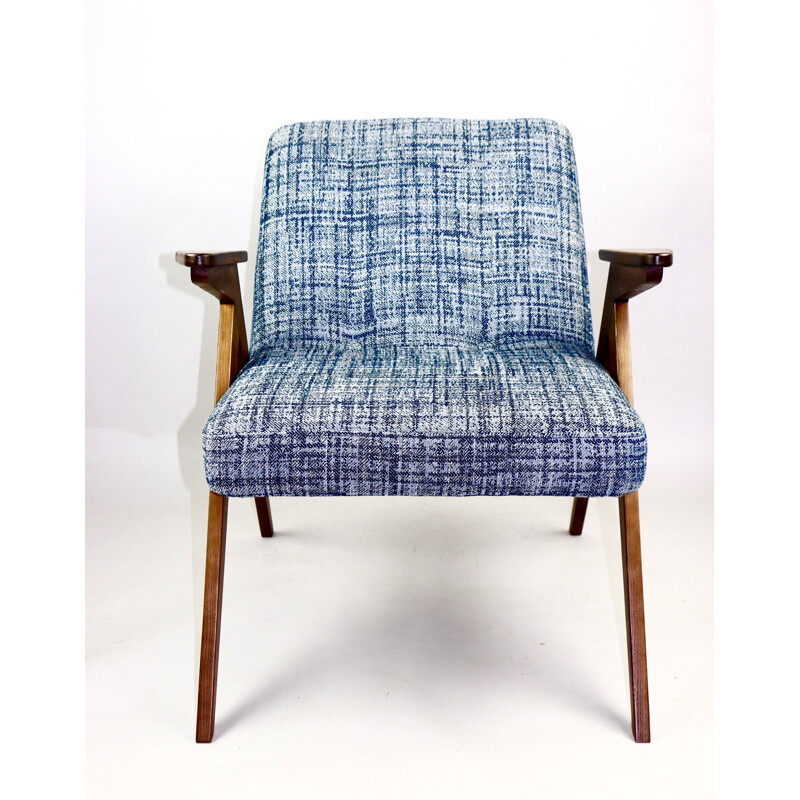 Fauteuil structurel Vintage Blue de Józef Chierowski 1970