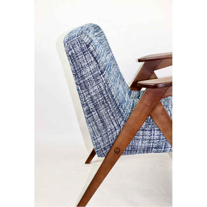 Vintage Blue Structural Armchair by Józef Chierowski, 1970s