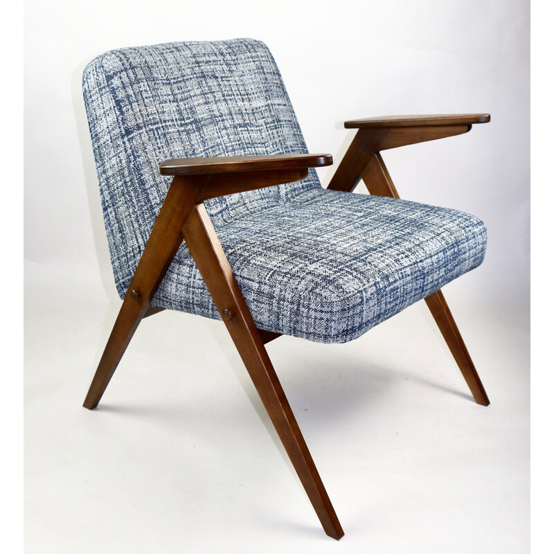 Vintage Blue Structural Armchair by Józef Chierowski, 1970s