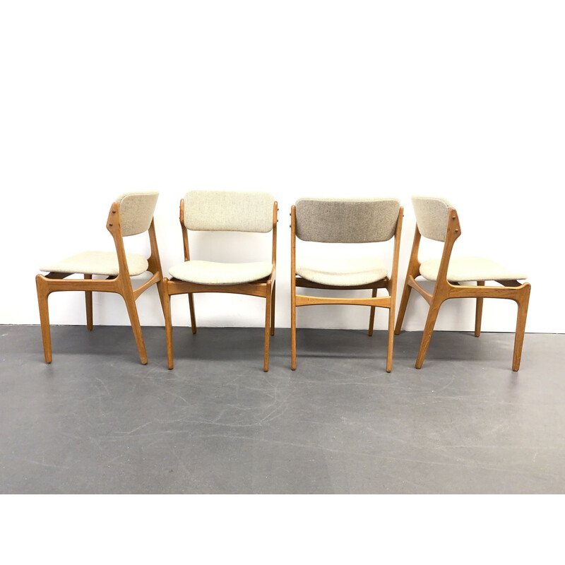 Ensemble de 4 chaises vintage en teck  Domus Danica par Eric Buch pour O. D. Moebler, Danemark 1960