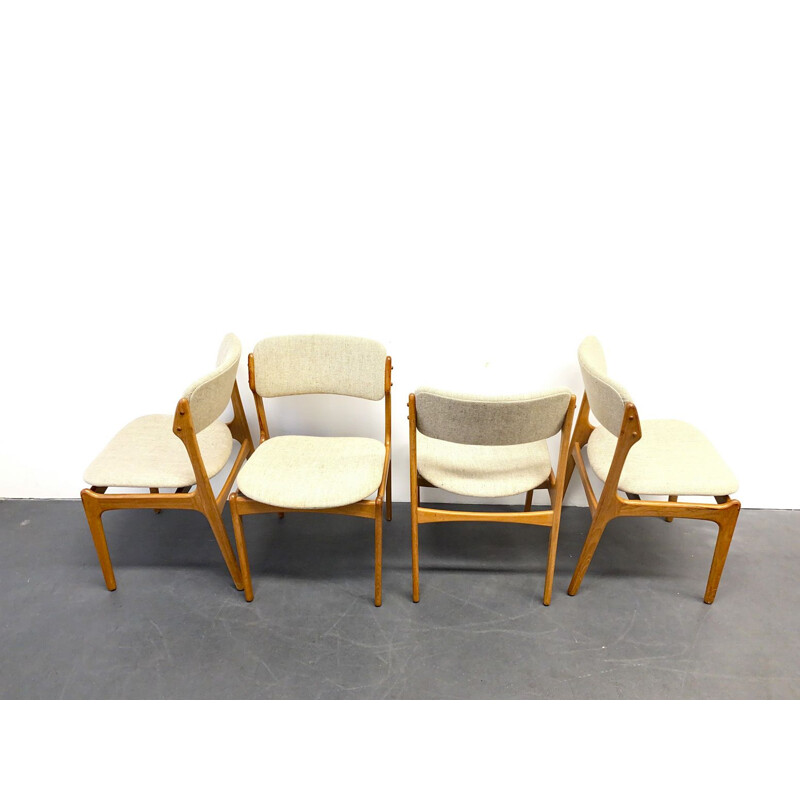 Ensemble de 4 chaises vintage en teck  Domus Danica par Eric Buch pour O. D. Moebler, Danemark 1960