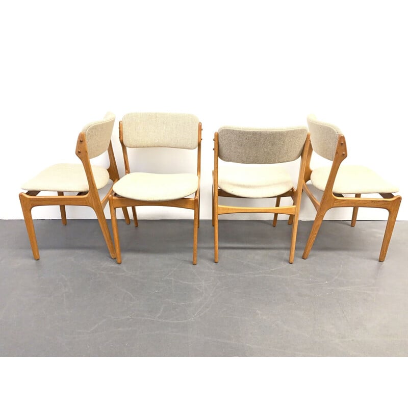 Set of 4 Mid Century Teak Chairs Domus Danica by Eric Buch for O. D. Moebler, Denmark, 1960s