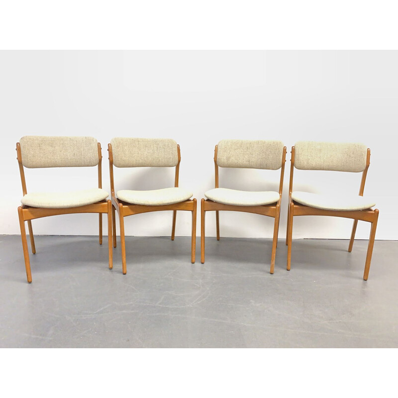 Set of 4 Mid Century Teak Chairs Domus Danica by Eric Buch for O. D. Moebler, Denmark, 1960s