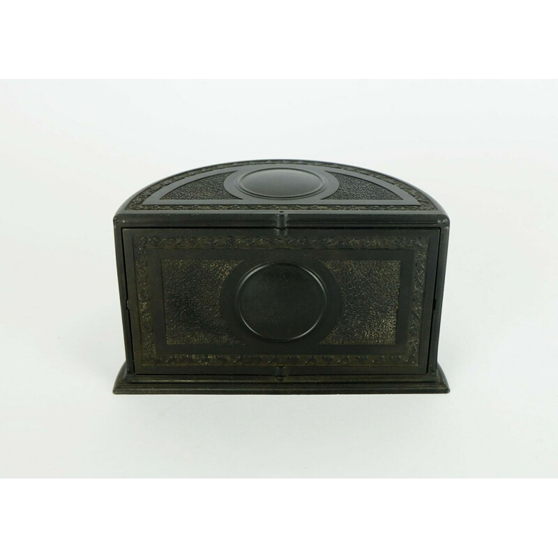 Vintage Bakelite cigarette dispenser box linsden ware england black 1920s