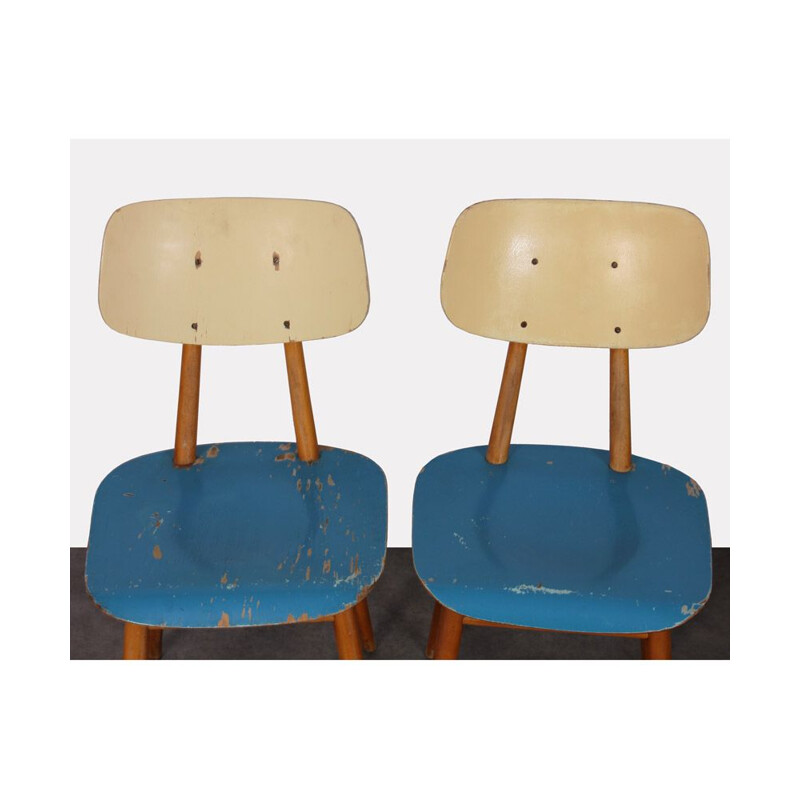 Pair of vintage wooden chairs, 1960