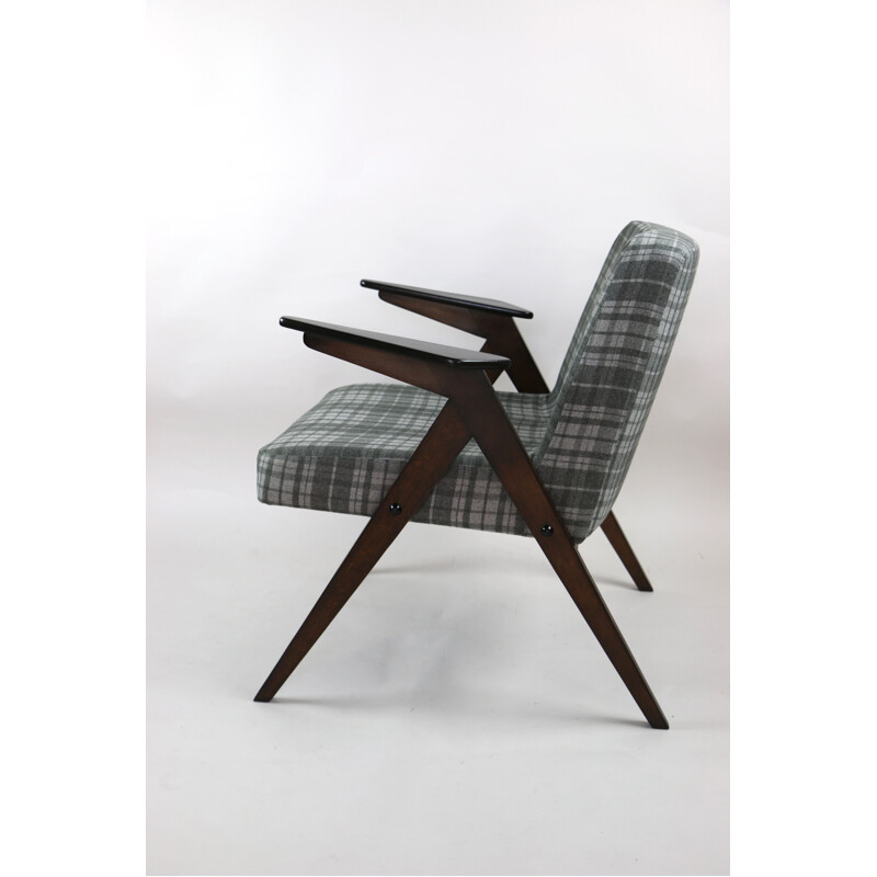 Vintage Black and Grey 366 Lounge Chair by Józef Chierowski, 1970s