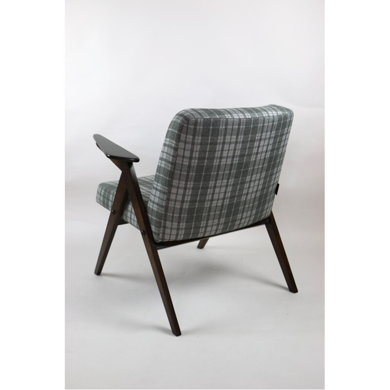 Vintage Black and Grey 366 Lounge Chair by Józef Chierowski, 1970s