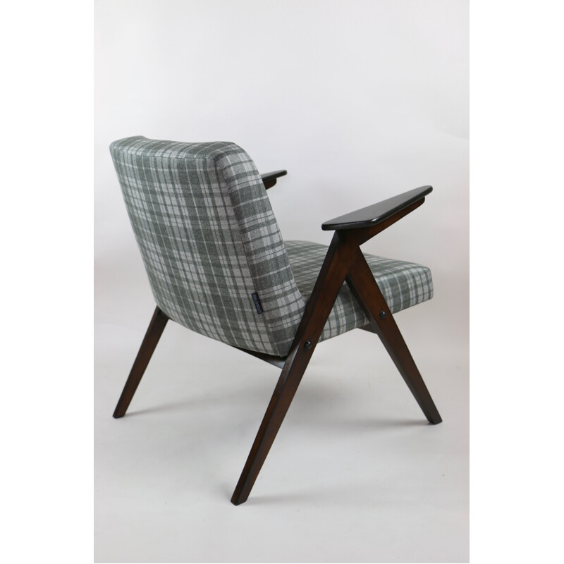 Vintage Black and Grey 366 Lounge Chair by Józef Chierowski, 1970s