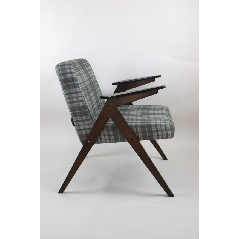 Vintage Black and Grey 366 Lounge Chair by Józef Chierowski, 1970s