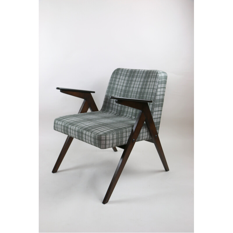 Vintage Black and Grey 366 Lounge Chair by Józef Chierowski, 1970s